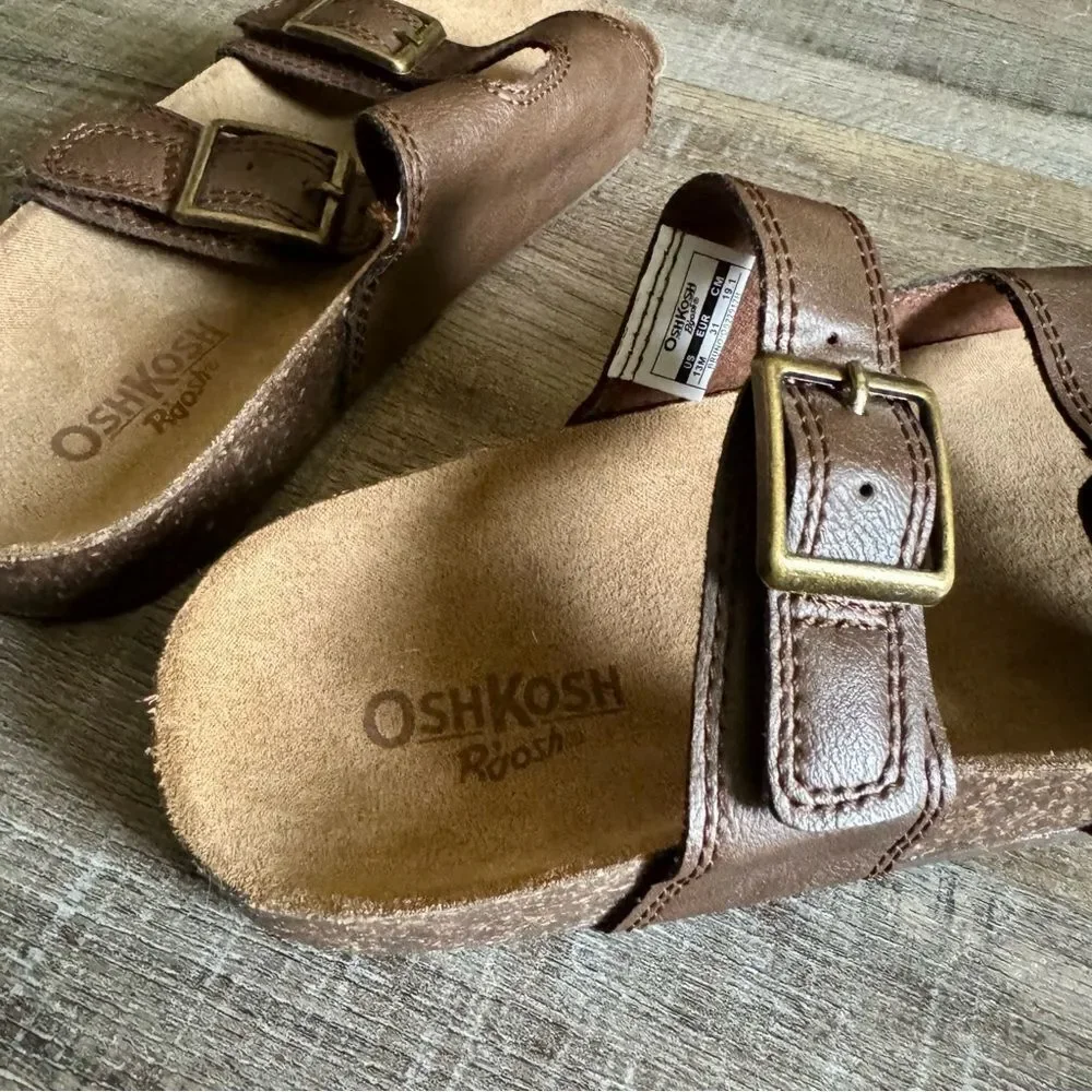 OshKosh B'gosh Brown Sandals with Adjustable Straps